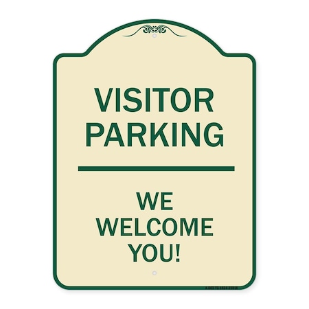 Signmission Reserved Parking Visitor Parking We Welcome You! Heavy-Gauge Aluminum Sign, 24" x 18", TG-1824-23016 A-DES-TG-1824-23016